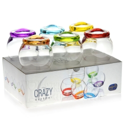 Kolorowe szklanki BUJAJĄCE SIĘ do whisky Bohemia CRAZY 390 ml