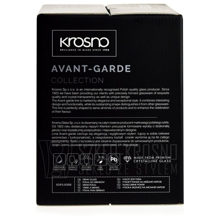 Pokale do piwa i przyrządzania drinków KROSNO Avant-Garde 300 ml