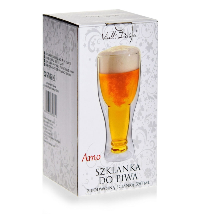Oryginalna szklanka do piwa z podwójną ścianką 350ml