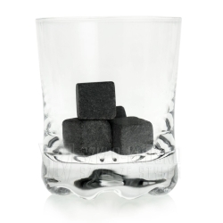 WHISKY STONES - kamienie do drinków 6 sztuk - ciemno szare z NATURALNEGO GRANITU *