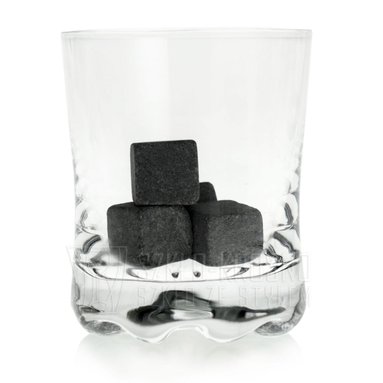 WHISKY STONES - kamienie do drinków 6 sztuk - ciemno szare z NATURALNEGO GRANITU *