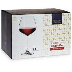 Kieliszki do wina czerwonego BOHEMIA Columba 640ml