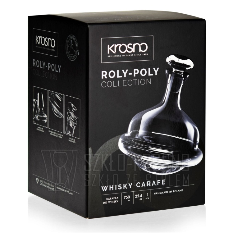 Karafka do whisky "bujająca się" KROSNO Handmade ROLY-POLY 750ml
