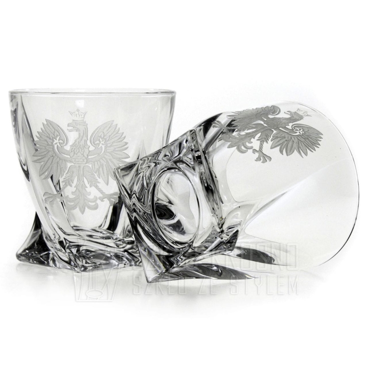 Ekskluzywny zestaw do whisky z kryształowego szkła z grawerem ORZEŁ POLSKA