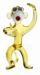 Szklana FIGURKA rzeźba na prezent MAŁPA L039