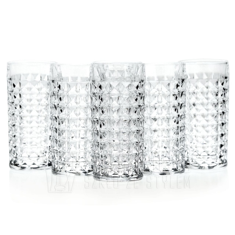 Kryształowe Szklanki Long drink do soku, wody Bohemia DIAMOND 260 ml