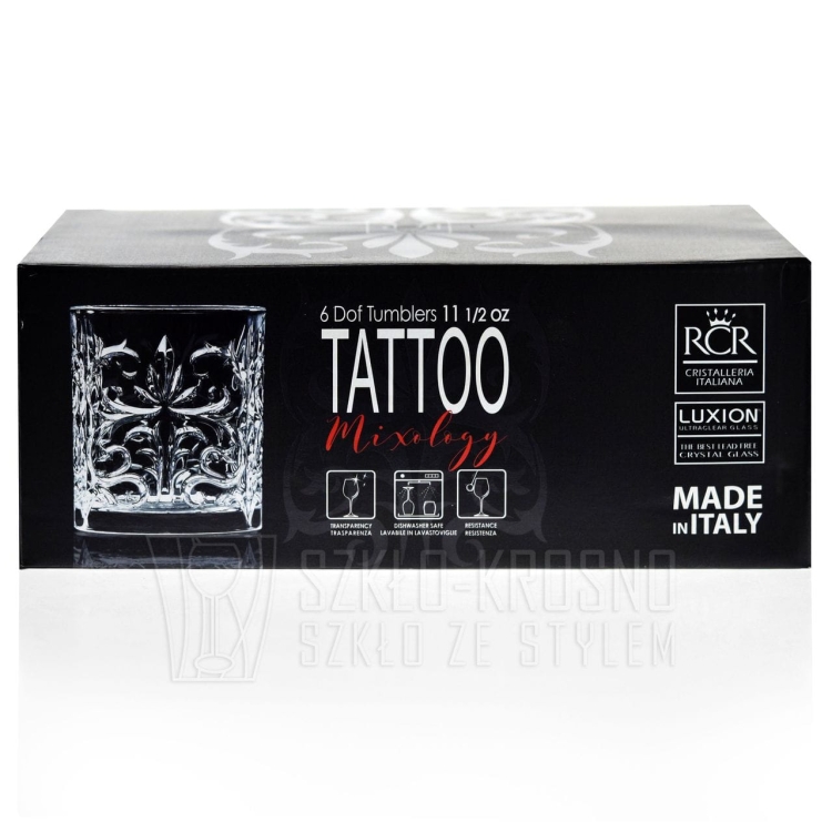 Ekskluzywne szklanki do whisky RCR TATTOO 340ml
