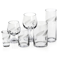 Komplet szkła użytkowego, zdobiony kieliszki + szklanki 36 el. "Listek II"