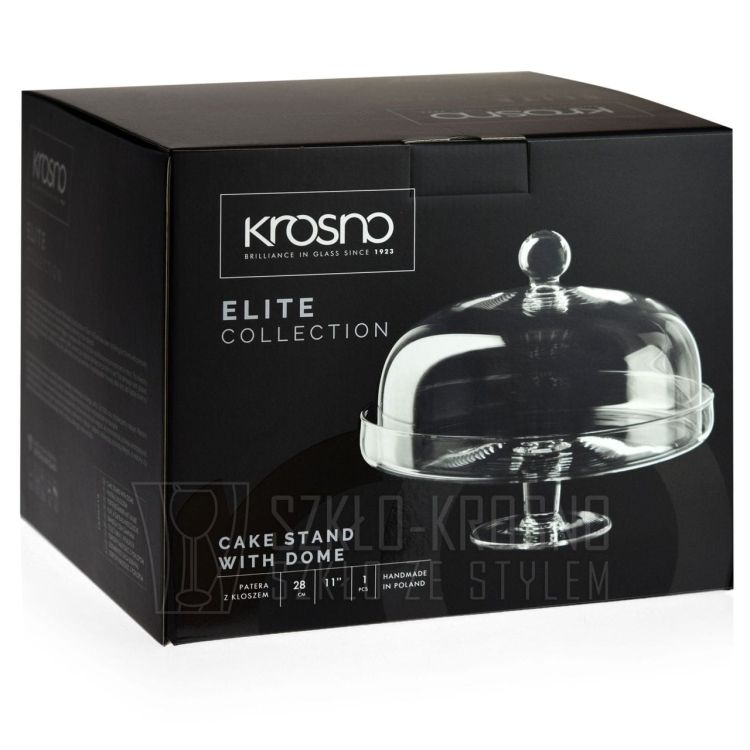 Patera z kloszem na tort ciasta KROSNO Elite ⌀ 28cm