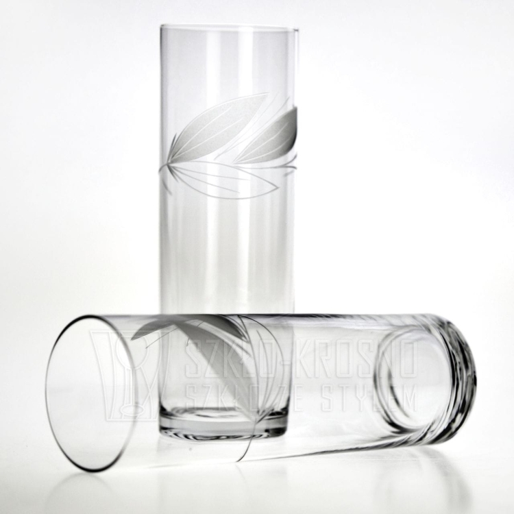 Komplet szkła użytkowego, zdobiony kieliszki + szklanki 36 el. "Listek II"