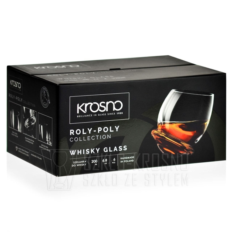 Szklanki do whisky "bujające się" KROSNO Handmade ROLY-POLY 200ml