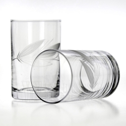 Komplet szkła użytkowego, zdobiony kieliszki + szklanki 36 el. "Listek II"