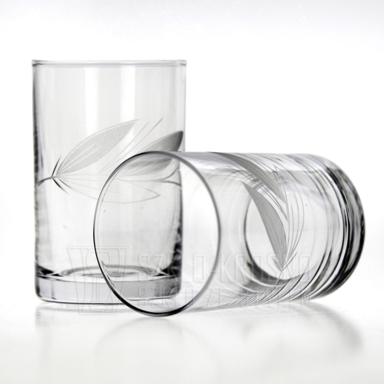 Komplet szkła użytkowego, zdobiony kieliszki + szklanki 36 el. "Listek II"