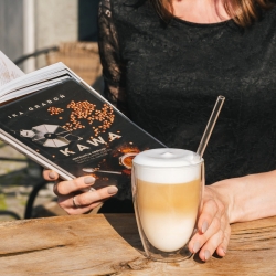 Zestaw 6 szklanek z podwójną ścianką 350ml ze słomkami Vialli Design VITA