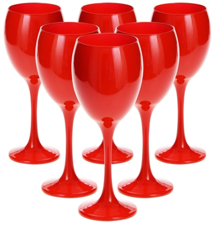 Przejdź do produktu Piękne kieliszki do wina kolorowe CZERWONE 300ml