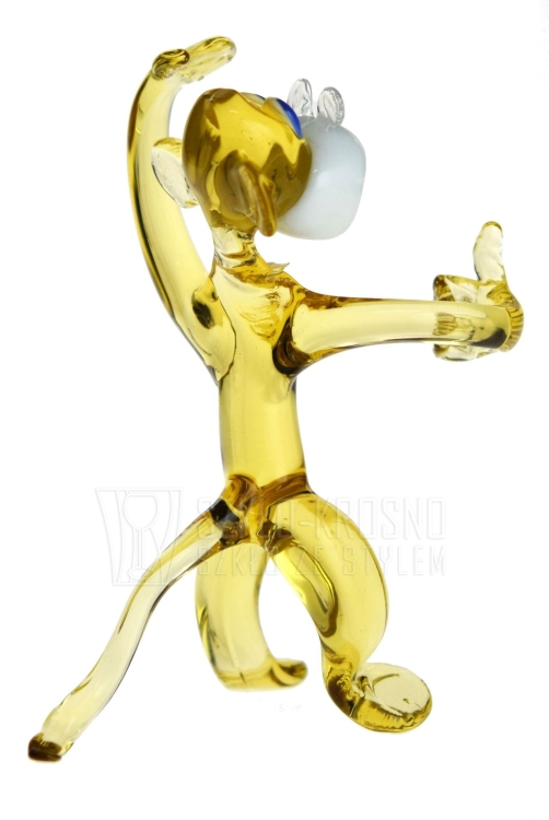 Szklana FIGURKA rzeźba na prezent MAŁPA L039