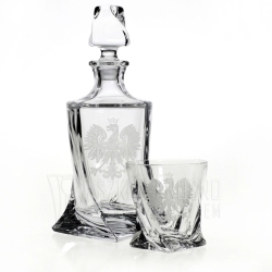 Ekskluzywny zestaw do whisky z kryształowego szkła z grawerem ORZEŁ POLSKA