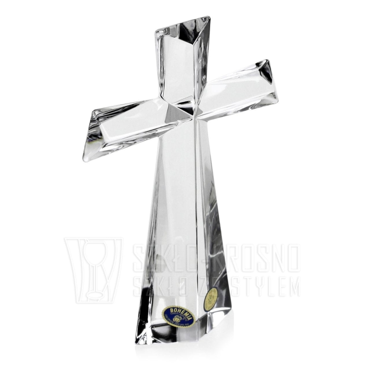 Kryształowy KRZYŻ Bohemia - 19 cm